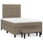 vidaXL Sommier à lattes de lit avec matelas taupe 120x190 cm tissu