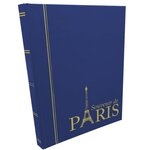 PERFECTA : Classeur fixe pour timbres Souvenir de Paris (Petit modèle-Pages Noires-16p. Rouge)