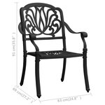 vidaXL Chaises de jardin lot de 2 Aluminium coulé Noir