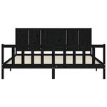 vidaXL Cadre de lit avec tête de lit noir 200x200 cm bois massif