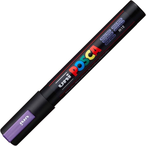 Marqueur pointe conique moyenne pc5m 1 8 - 2 5mm violet métal x 12 POSCA