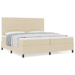 vidaXL Lit Box Spring avec Matelas Crème 200x200 cm Tissu