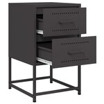 vidaXL Tables de chevet 2 Pièces noir 36x39x60 5 cm acier
