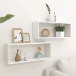 vidaXL Étagères murales cube 2 Pièces Blanc 60x15x23 cm Bois d’ingénierie