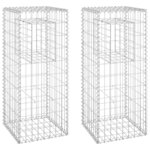 vidaXL Poteaux à panier de gabion 2 Pièces 40x40x100 cm Fer