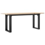 vidaXL Table basse cadre en O 110x40x45 cm bois de pin massif et fonte