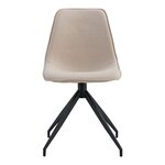 2 chaises de salle à manger avec pivot sable et pieds noirs