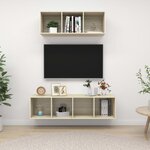 vidaXL Ensemble de meubles TV 2 Pièces Chêne sonoma Bois d'ingénierie