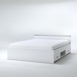 Lit adulte 140 x 190 cm - Blanc mat