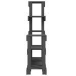 vidaXL Support à plantes Gris 92x25x97 cm Bois massif de pin
