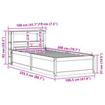 vidaXL Cadre de lit et tête de lit cire marron 100x200 cm bois de pin