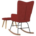 vidaXL Chaise à bascule avec tabouret Rouge bordeaux Tissu