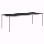 vidaXL Table de jardin Noir 220x90x74 5 cm Acier