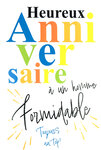 Carte FLUO Heureux Anniversaire à un HOMME Formidable avec Enveloppe 12x17,5cm