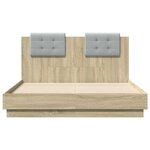 vidaXL Cadre de lit avec tête de lit chêne sonoma 140x190 cm
