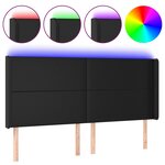 vidaXL Tête de lit à LED Noir 163x16x118/128 cm Similicuir