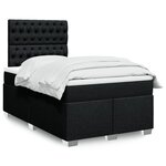 vidaXL Sommier à lattes de lit avec matelas Noir 120x200 cm Tissu
