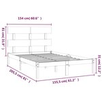 vidaXL Cadre de lit bois massif 150x200 cm très grand