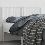 vidaXL Tête de lit métal blanc 120 cm