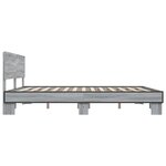 vidaXL Cadre de lit sonoma gris 200x200 cm bois d'ingénierie et métal
