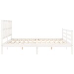 vidaXL Cadre de lit avec tête de lit blanc 200x200 cm bois massif