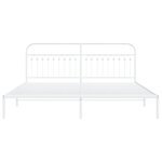 vidaXL Cadre de lit métal avec tête de lit blanc 193x203 cm