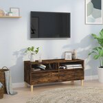 vidaXL Meuble TV chêne fumé 100x34 5x44 5 cm bois d'ingénierie