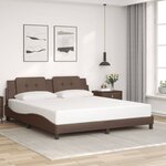 vidaXL Cadre de lit avec lumières LED marron 180x200 cm similicuir