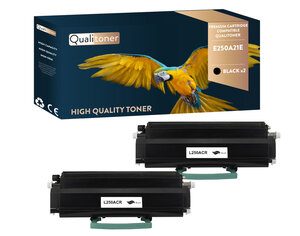 Qualitoner x2 toners e250a21e noir compatible pour lexmark