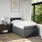 vidaXL Sommier à lattes de lit et matelas Gris foncé 90x190 cm Tissu