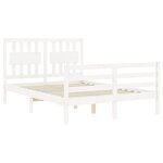 vidaXL Cadre de lit avec tête de lit blanc 120x200 cm bois massif