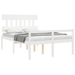 vidaXL Lit pour personne âgée et tête de lit 140x200 cm bois massif