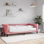 vidaXL Lit de jour avec matelas rose 100x200 cm velours