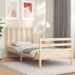 vidaXL Cadre de lit et tête de lit 100x200 cm bois massif