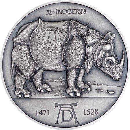 Pièce de monnaie en Argent 2000 Francs g 62.2 (2 oz) Millésime 2021 RHINOCERUS