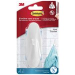 3M Command Crochet pour salle de bain design, blanc