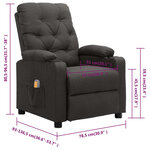 vidaXL Fauteuil de massage Gris foncé Tissu