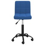 Chaise fauteuil siège pivotante de bureau informatique étude velours bleu 02_0024093