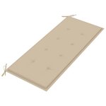 vidaXL Banc Batavia avec coussin beige 120 cm Bois de teck massif