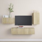 vidaXL Ensemble de meubles TV 4 Pièces Chêne sonoma Bois d'ingénierie