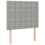 vidaXL Sommier à lattes de lit et matelas Gris clair 90x190 cm Tissu