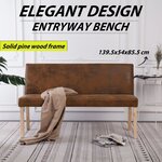 vidaXL Banc 139 5 cm Marron Similicuir daim
