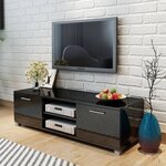 vidaXL Meuble TV Noir brillant 120x40 5x35 cm
