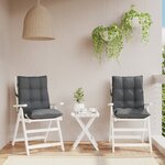 vidaXL Coussins de chaise à dossier bas lot de 2 anthracite