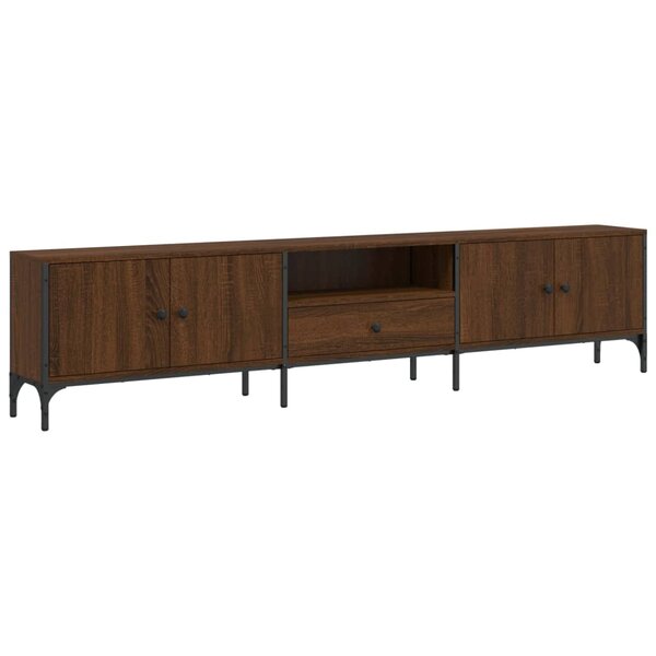 vidaXL Meuble TV à tiroir chêne brun 200x25x44 cm bois d'ingénierie