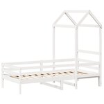 vidaXL Lit de jour avec toit blanc 90x200 cm bois de pin massif