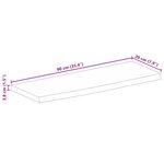 vidaXL Dessus de table à bord vivant 90x20x3 8 cm bois massif manguier