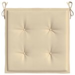 vidaXL Coussins de chaise jardin lot de 6 beige 40x40x3cm tissu oxford