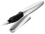 Twist stylo plume Pte Moyenne Argent/noir PELIKAN