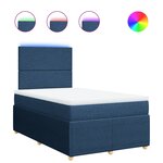 vidaXL Sommier à lattes de lit avec matelas Bleu 120x200 cm Tissu